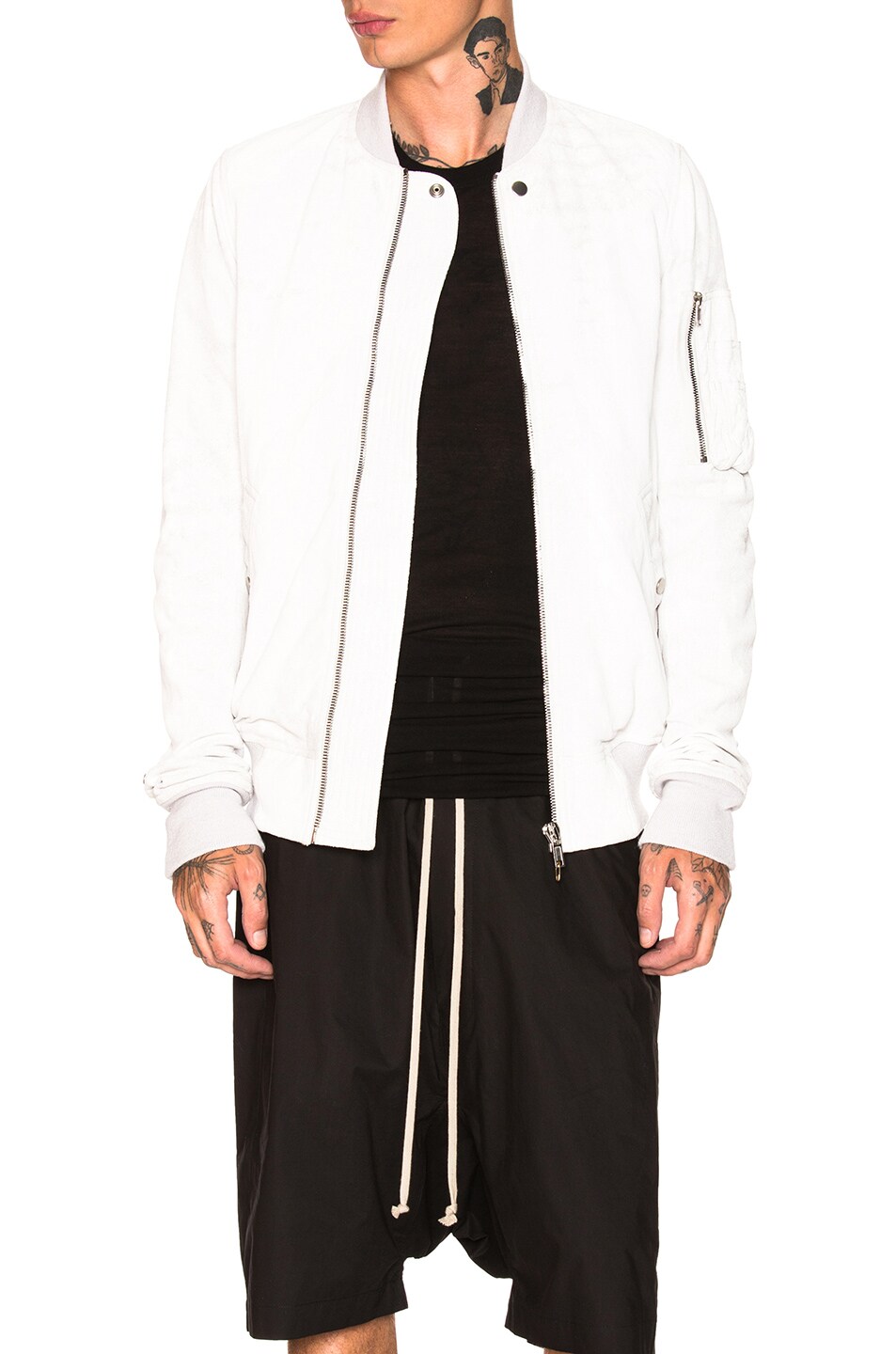 Image 1 of Rick Owens Flight Bomber in White