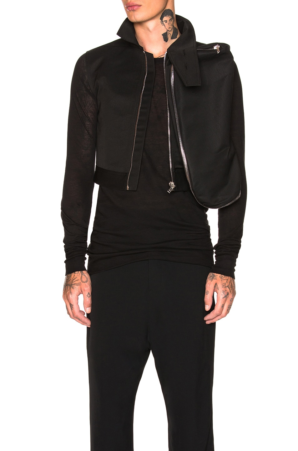 Image 1 of Rick Owens Cropped Cargo Jacket in Black