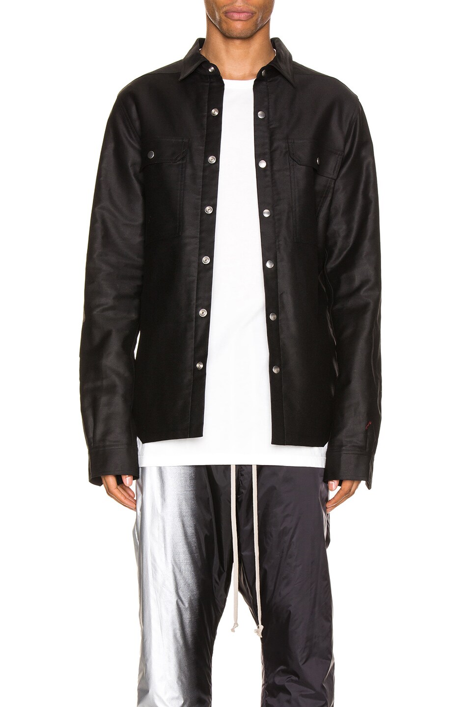 Image 1 of Rick Owens Outershirt in Black