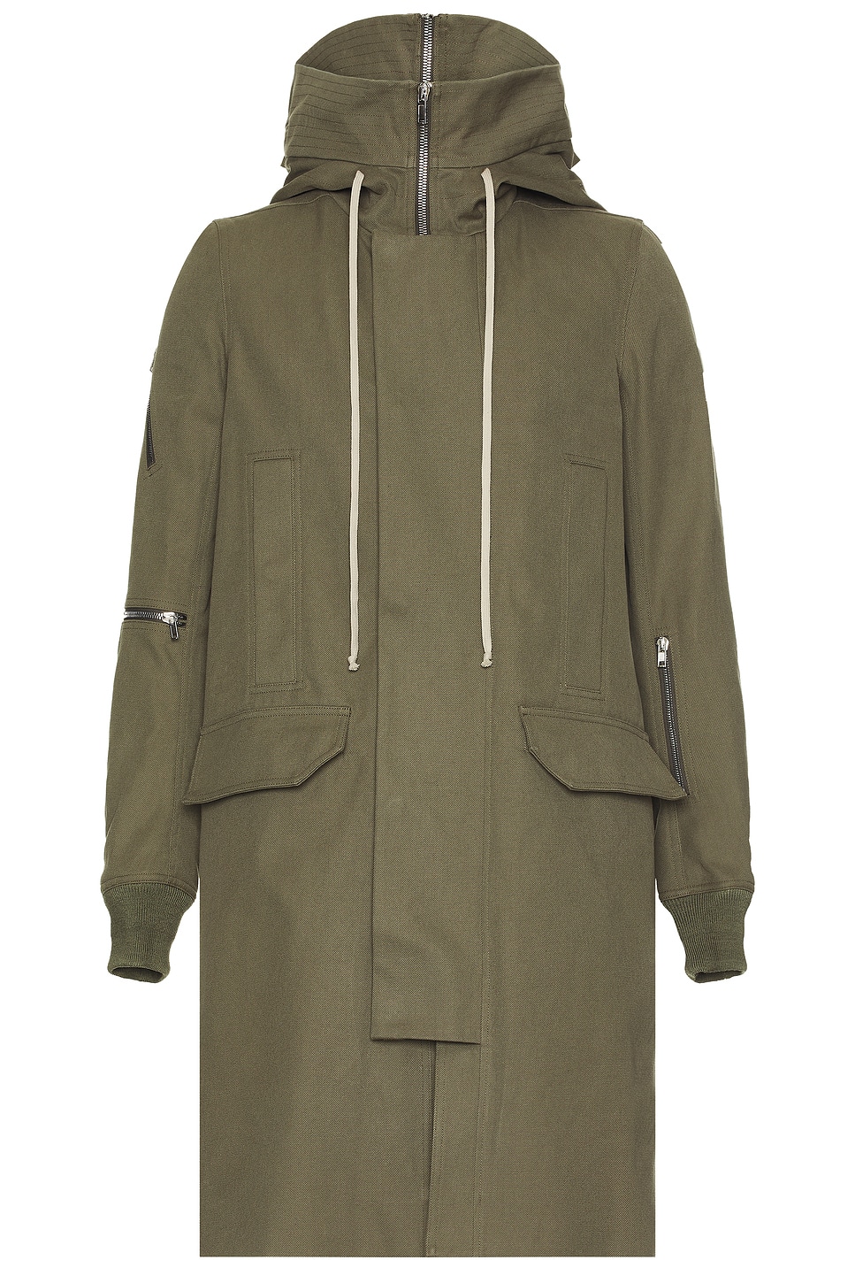 Hooded Long Parka in Olive