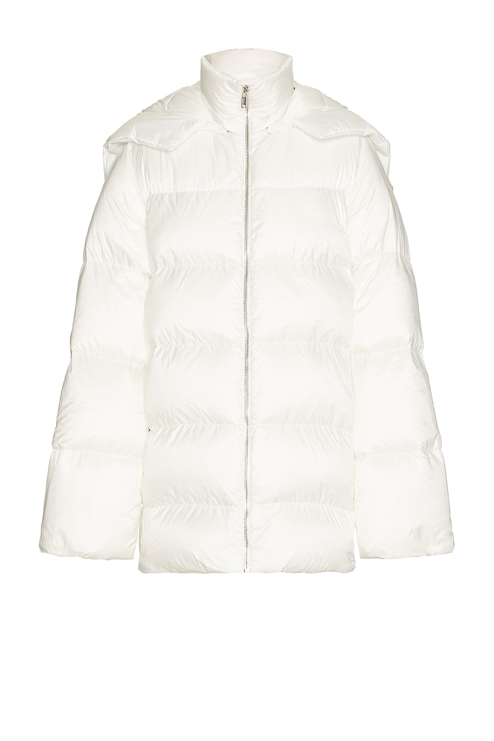 Image 1 of Rick Owens x Moncler Hooded Cyclopic Coat in Milk