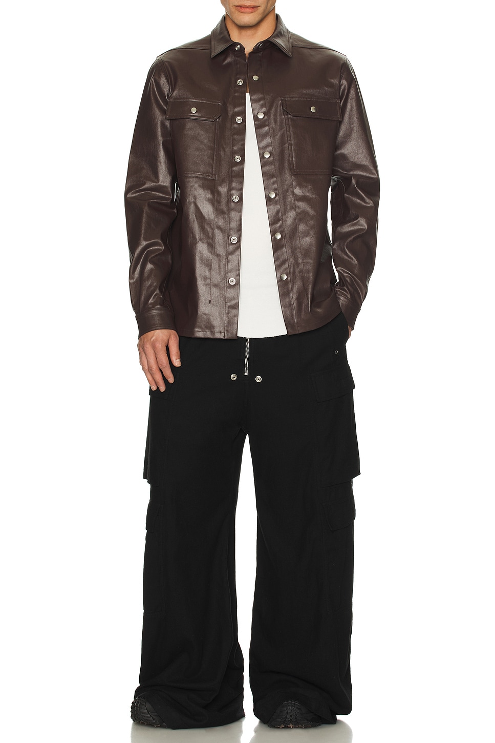 Image 1 of Rick Owens Outershirt in Mahogany