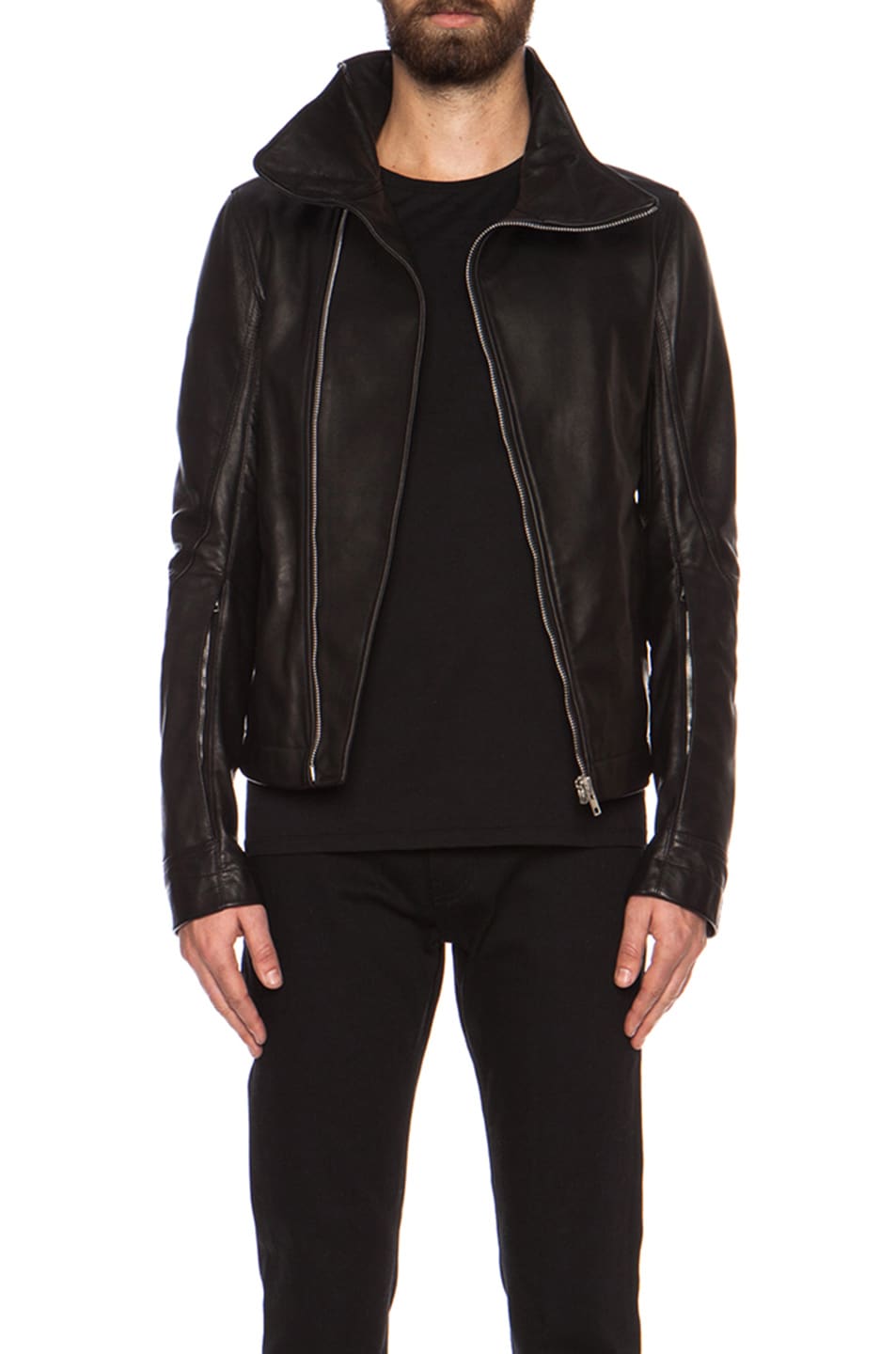 Image 1 of Rick Owens Bauhaus Leather Jacket in Black
