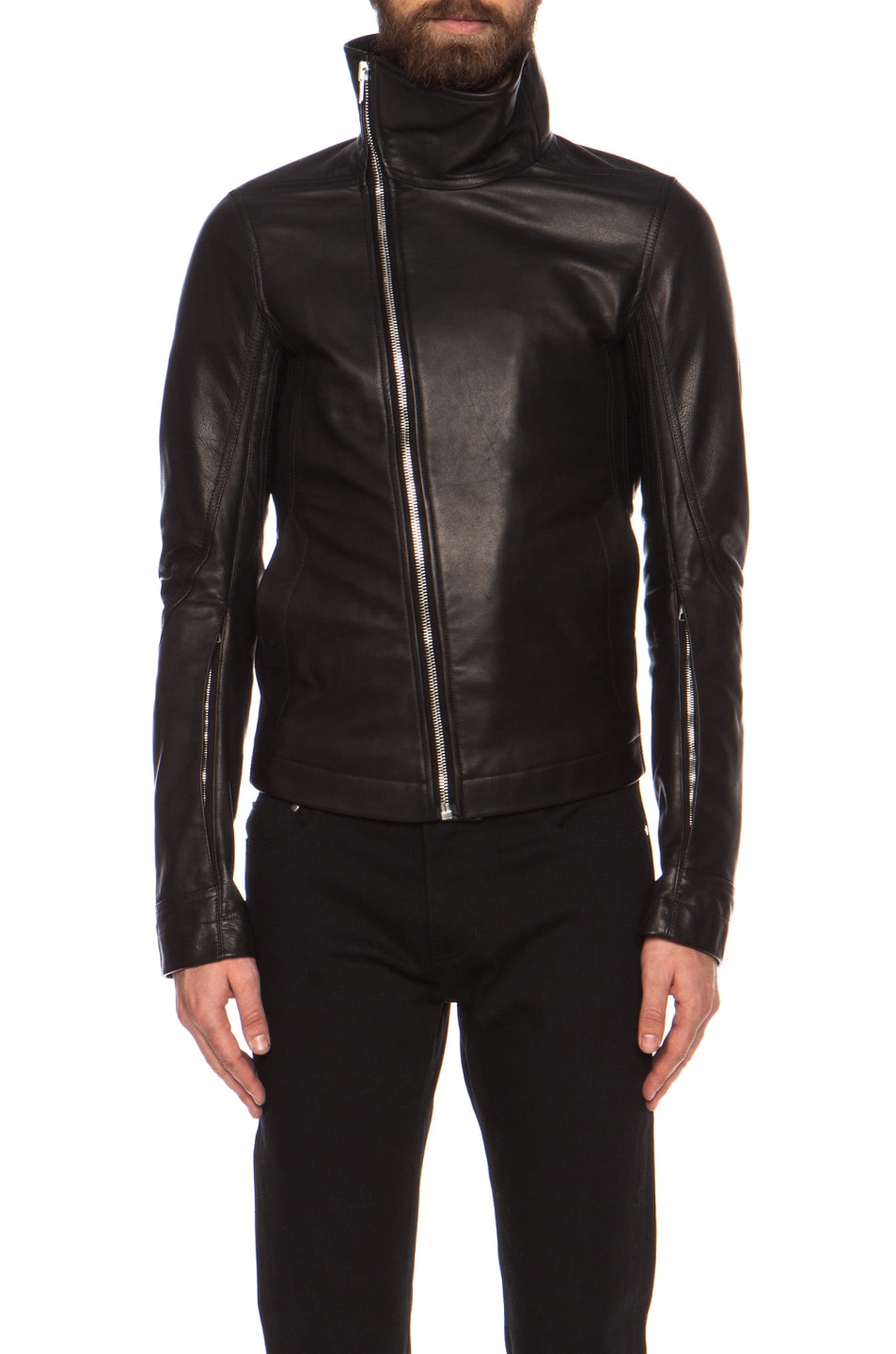 Rick Owens Bauhaus Leather Jacket in Black | FWRD