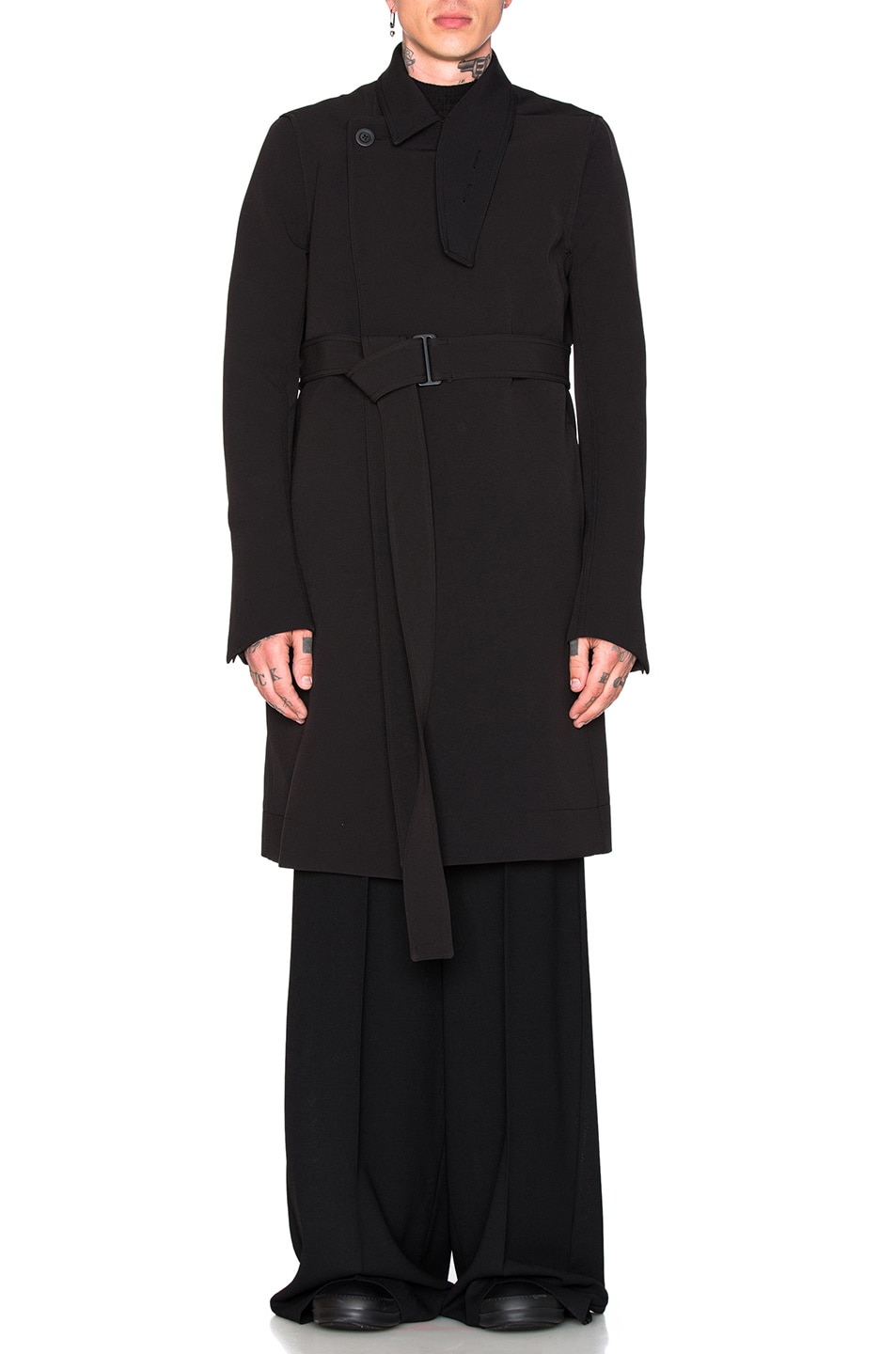 Image 1 of Rick Owens Trench Coat in Black