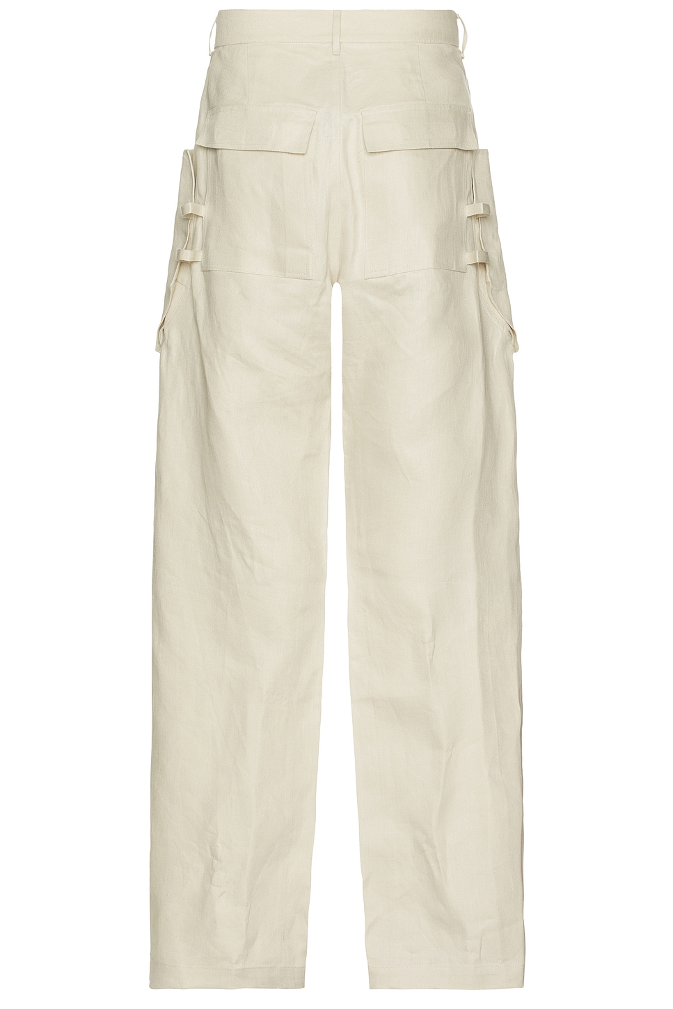 Rick Owens Stefan Wide-leg Linen Cargo Trousers In Dinge