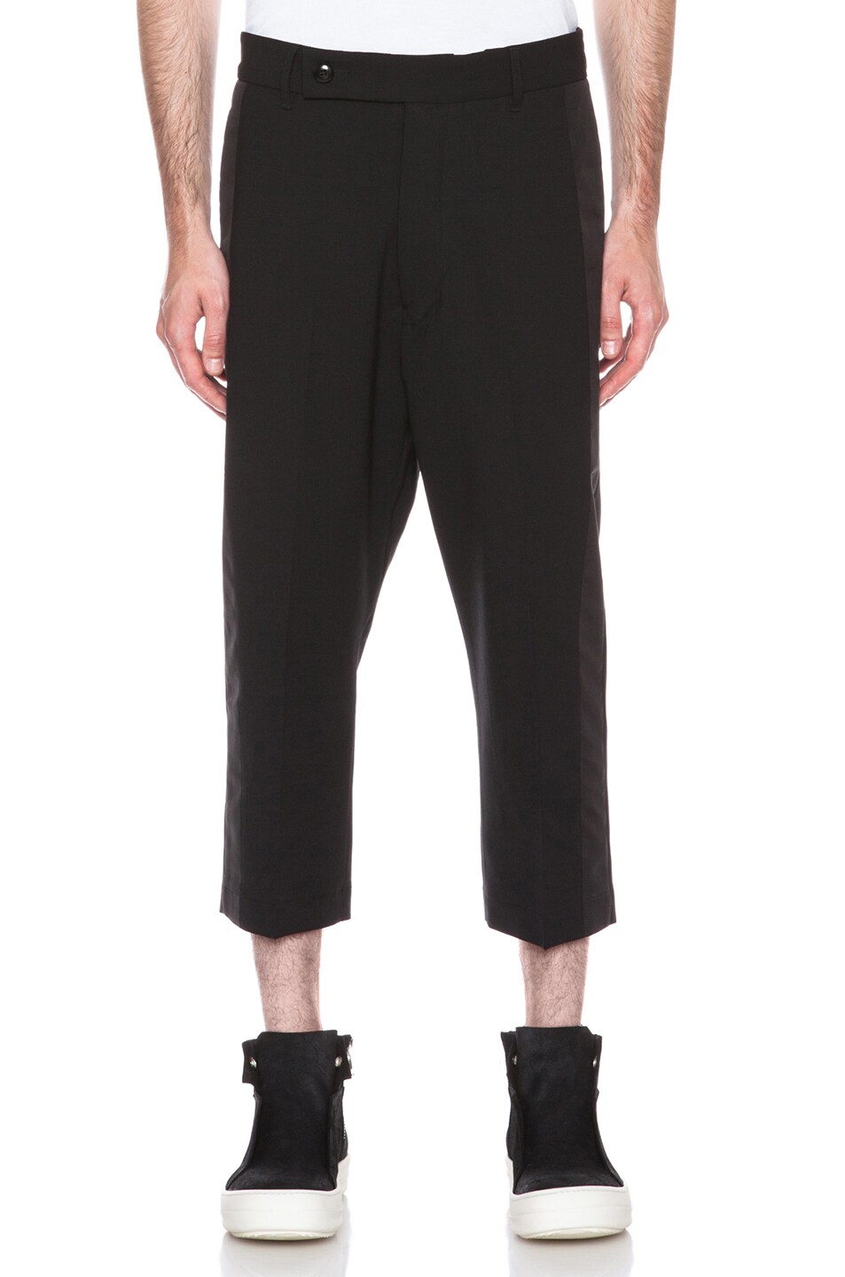 Image 1 of Rick Owens Tux Cropped Easy Leather Astaire in Black
