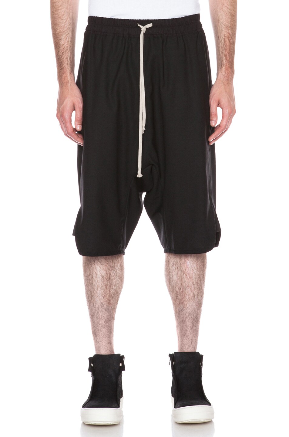 Image 1 of Rick Owens Basket Swinger Wool-Blend Pant in Black