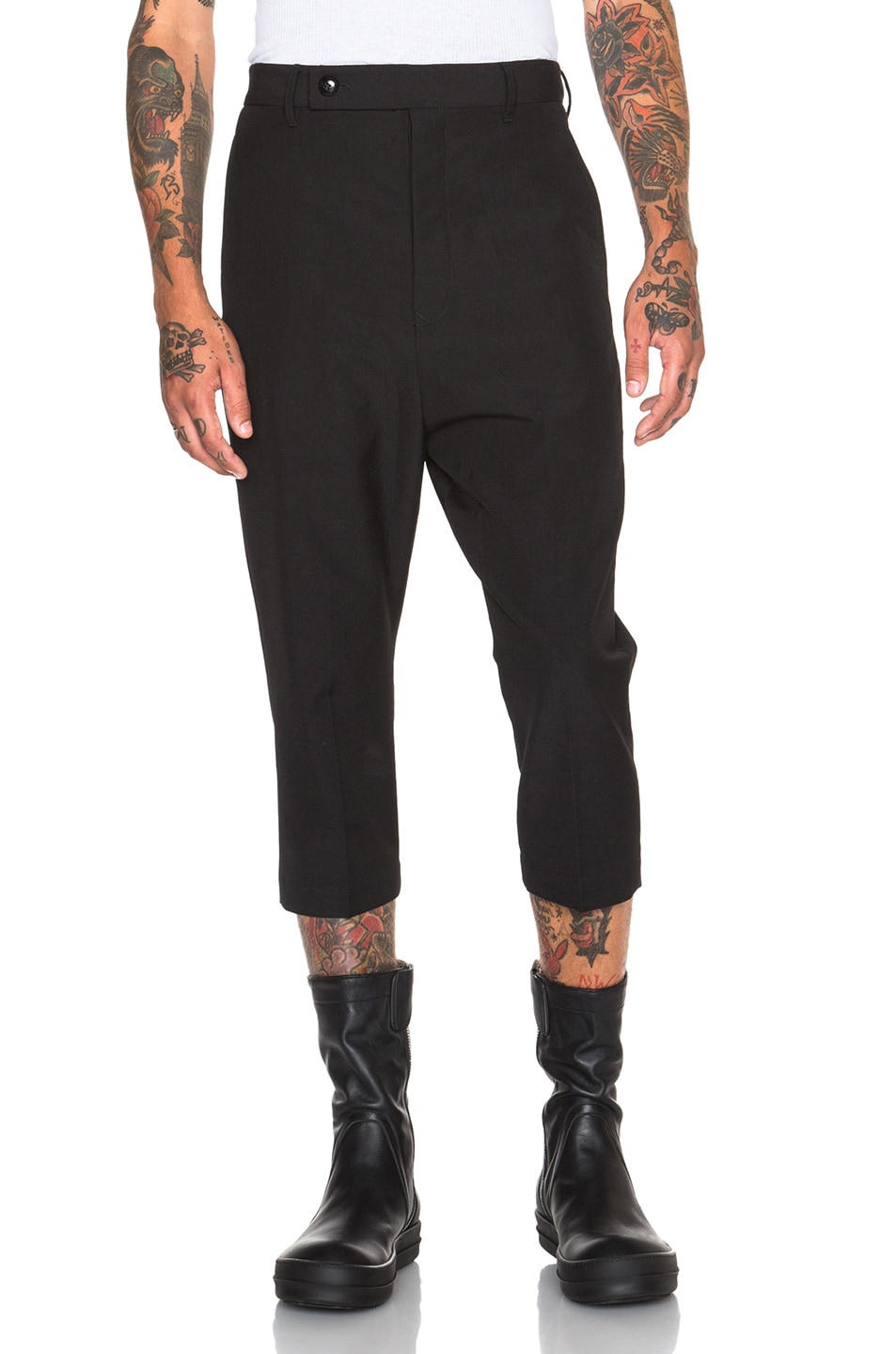 Image 1 of Rick Owens Cropped Astaire Tailored Pants in Black