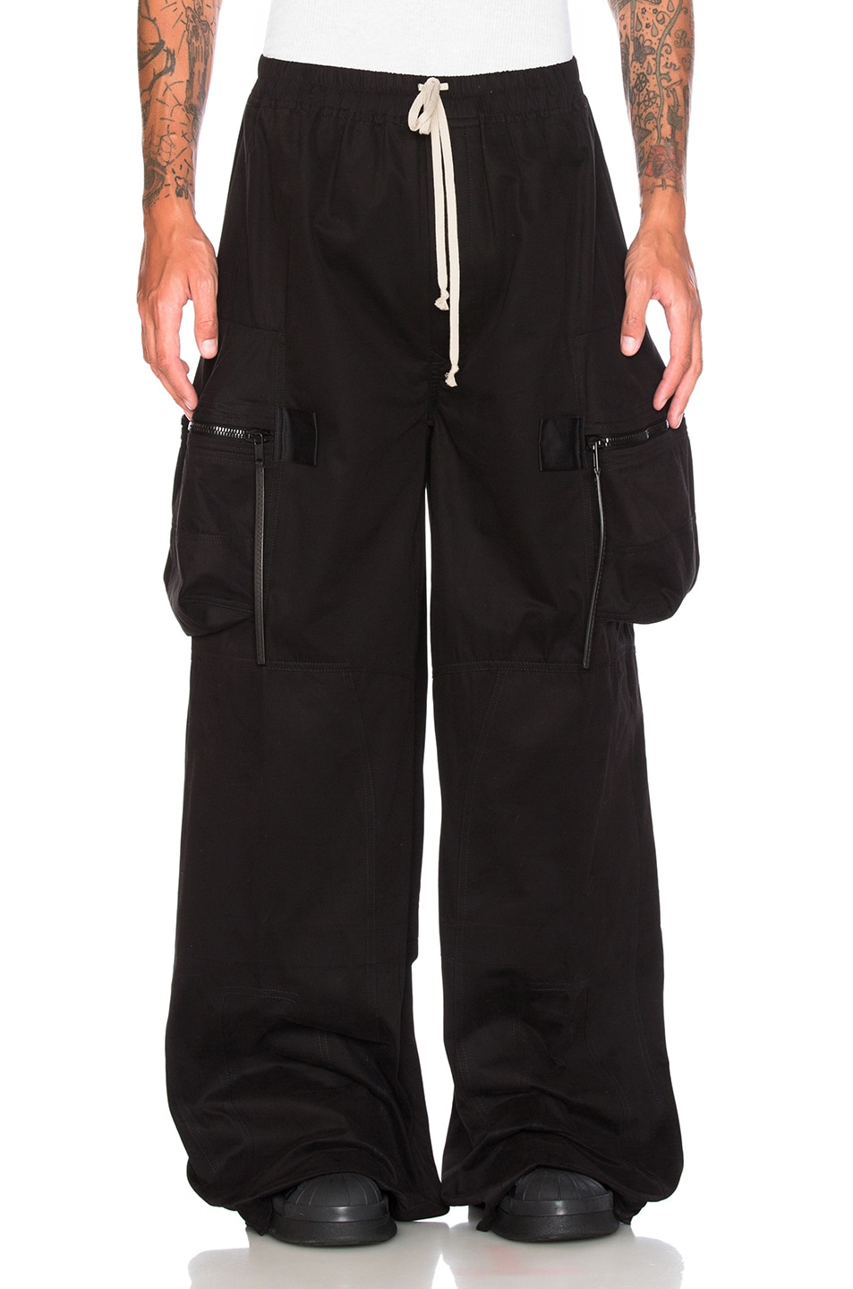 Image 1 of Rick Owens Drawstring Pannier Cargo Pants in Black