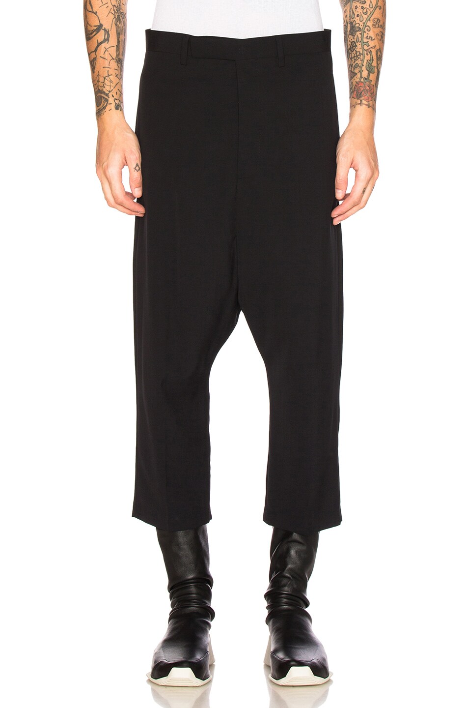 Image 1 of Rick Owens Extreme Cropped Pants in Black