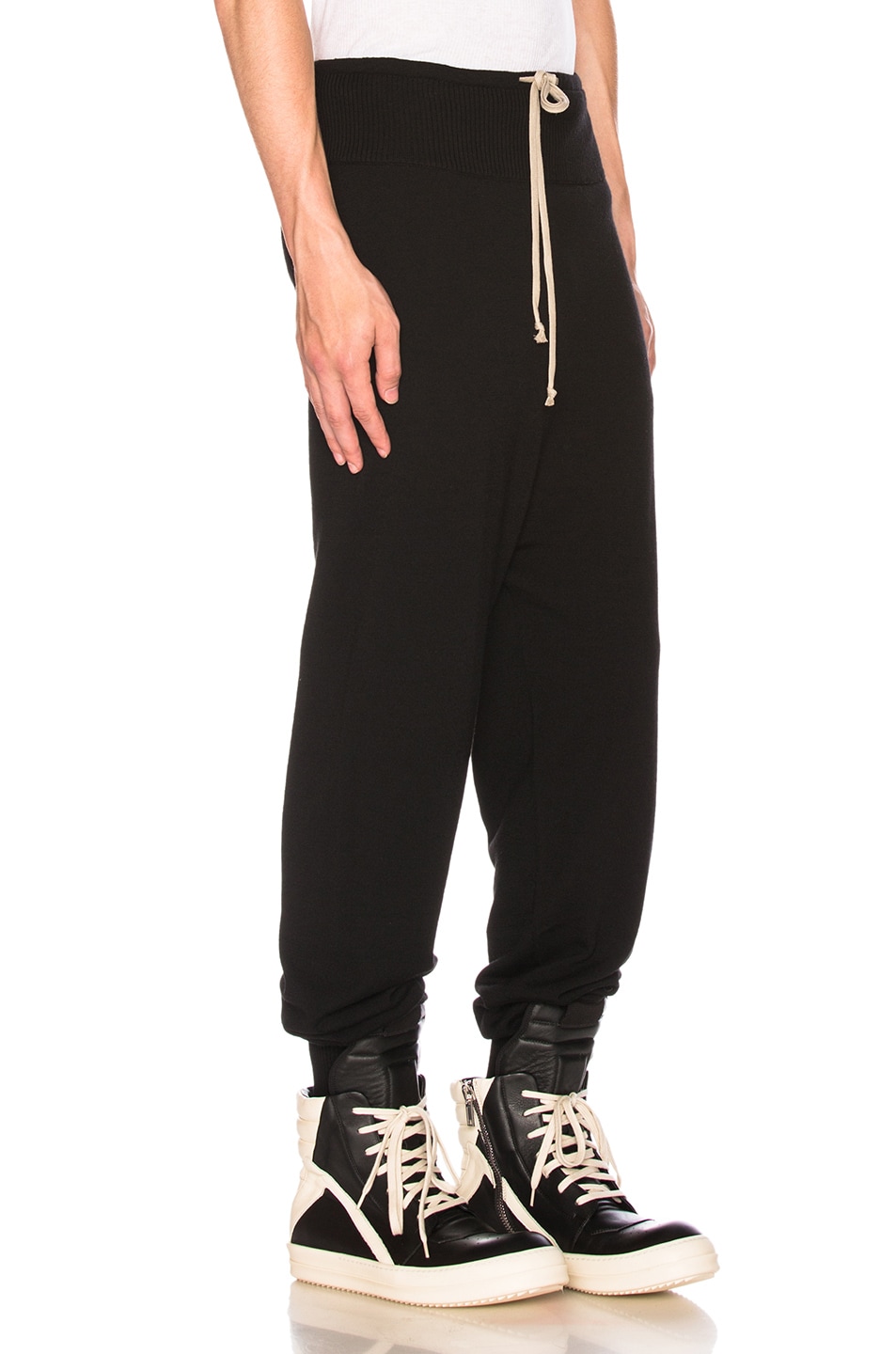 rick owens drop crotch joggers