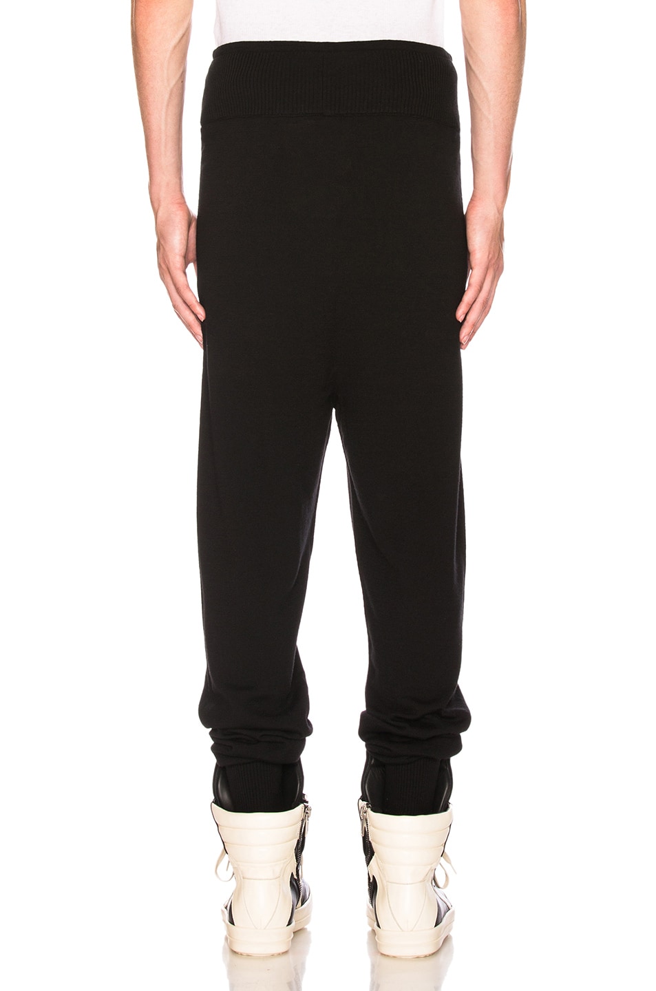 rick owens drop crotch joggers