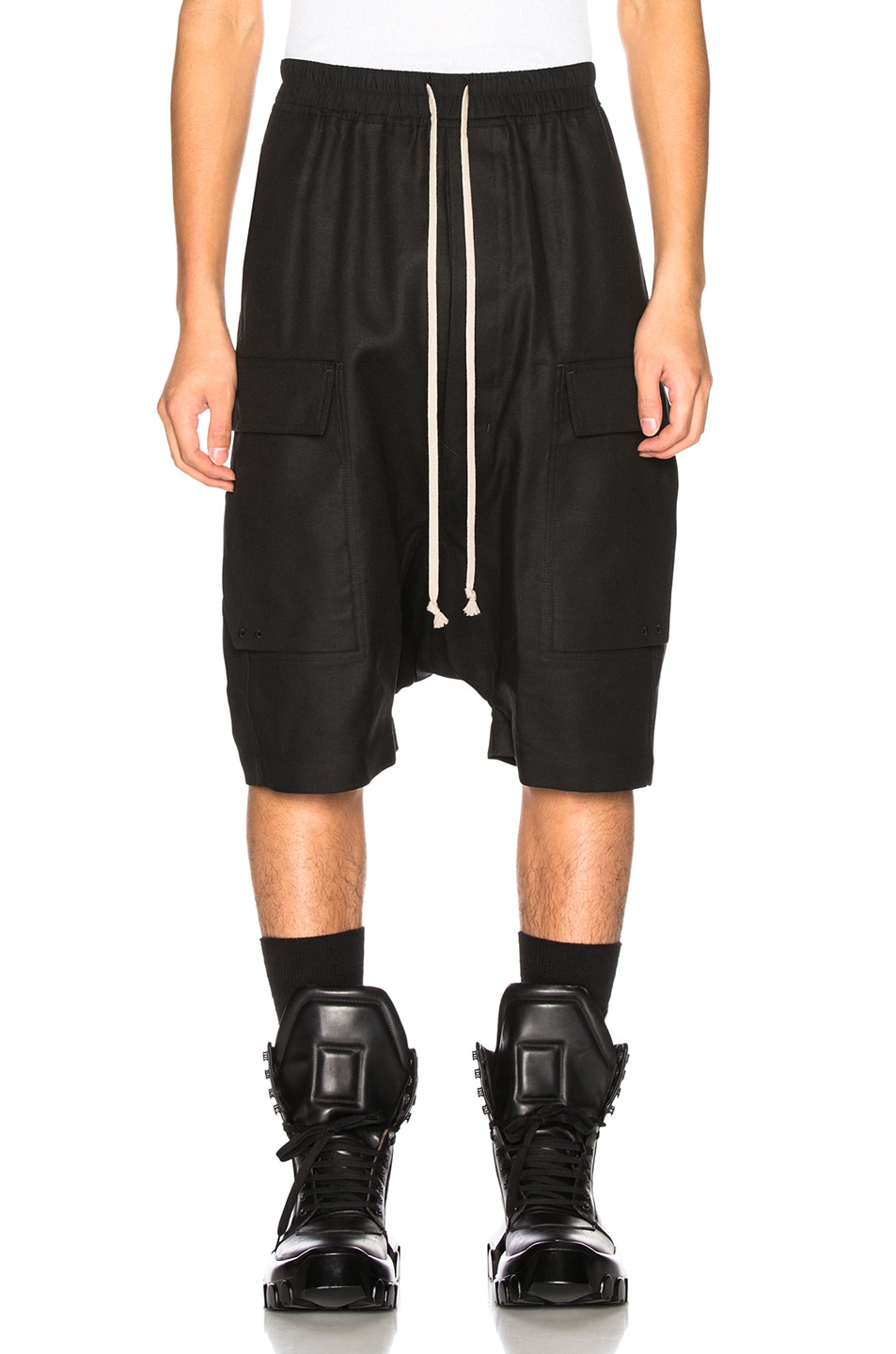 Image 1 of Rick Owens Drawstring Cargo Pods in Black