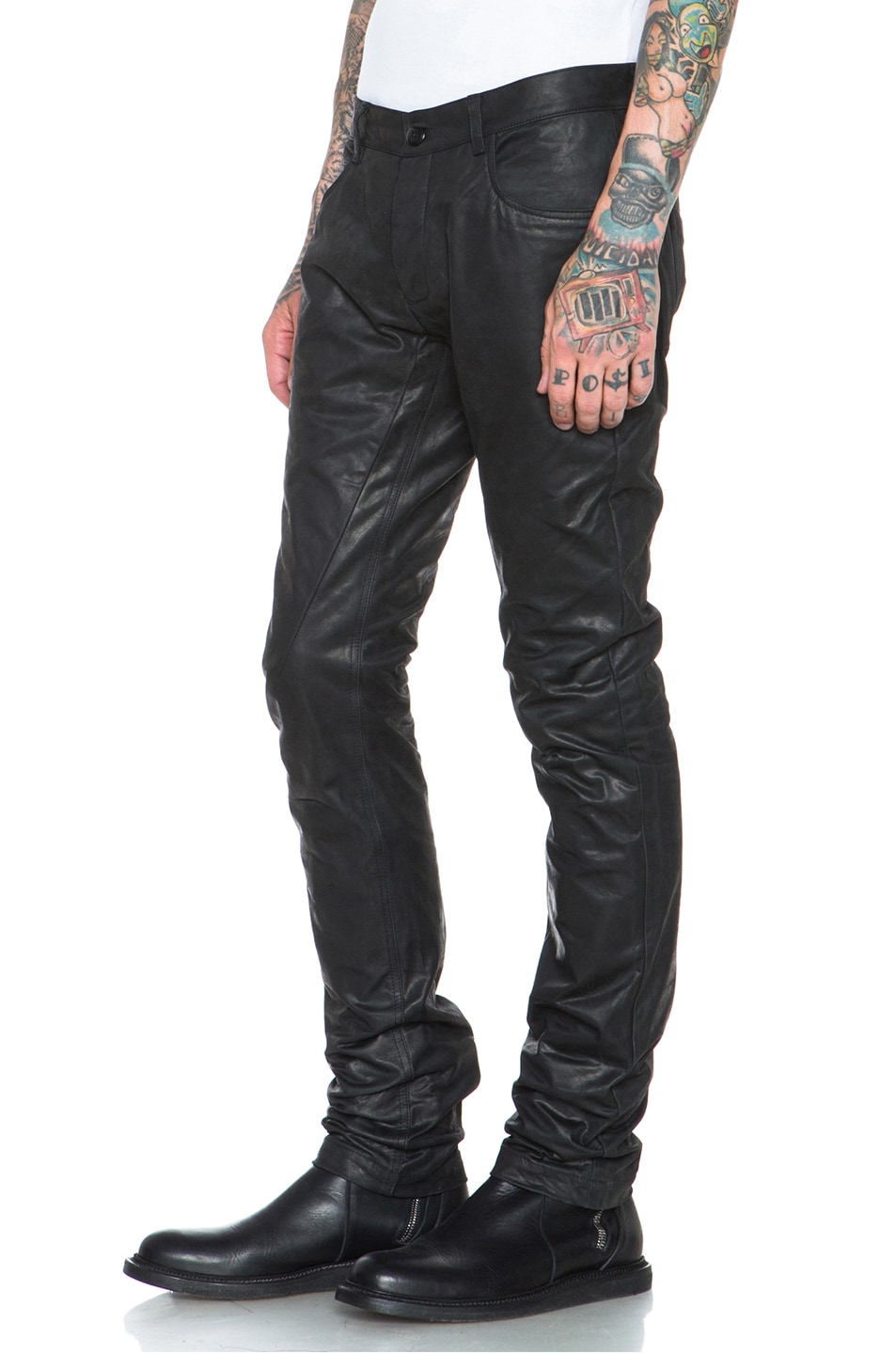 rick owens red leather pants