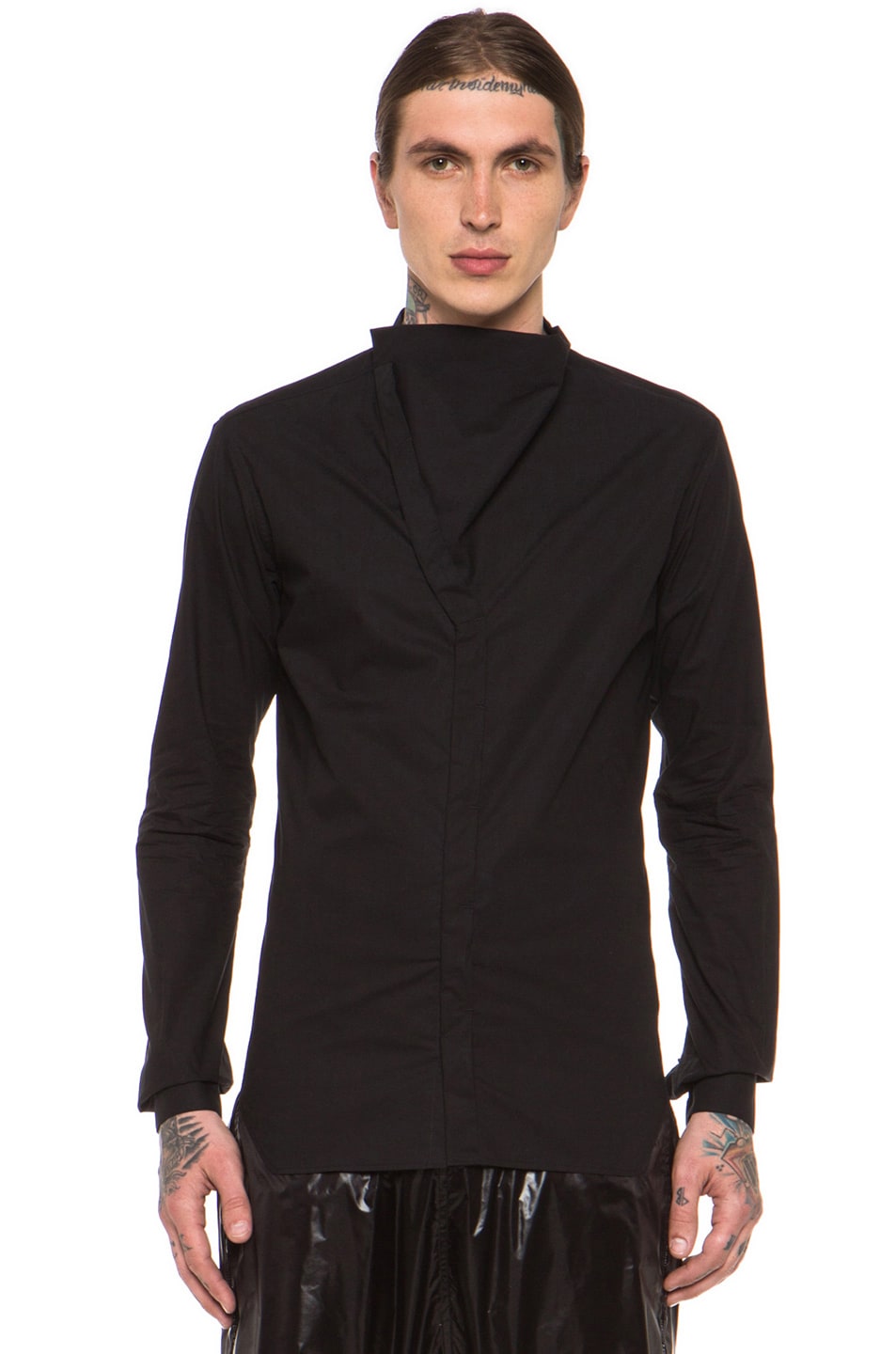 Image 1 of Rick Owens Cowl Shirt in Black