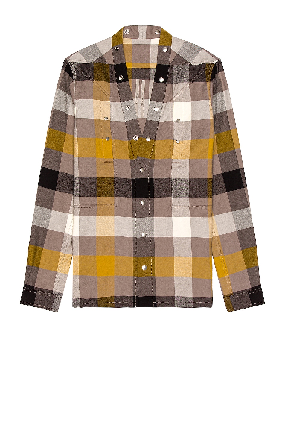 Image 1 of Rick Owens Larry Shirt in Dust Plaid