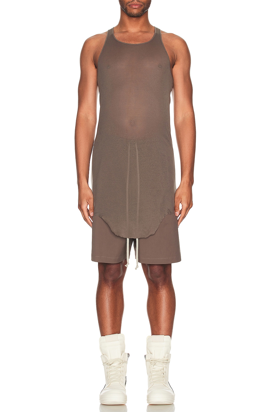 Image 1 of Rick Owens Basic Rib Tank in Dust