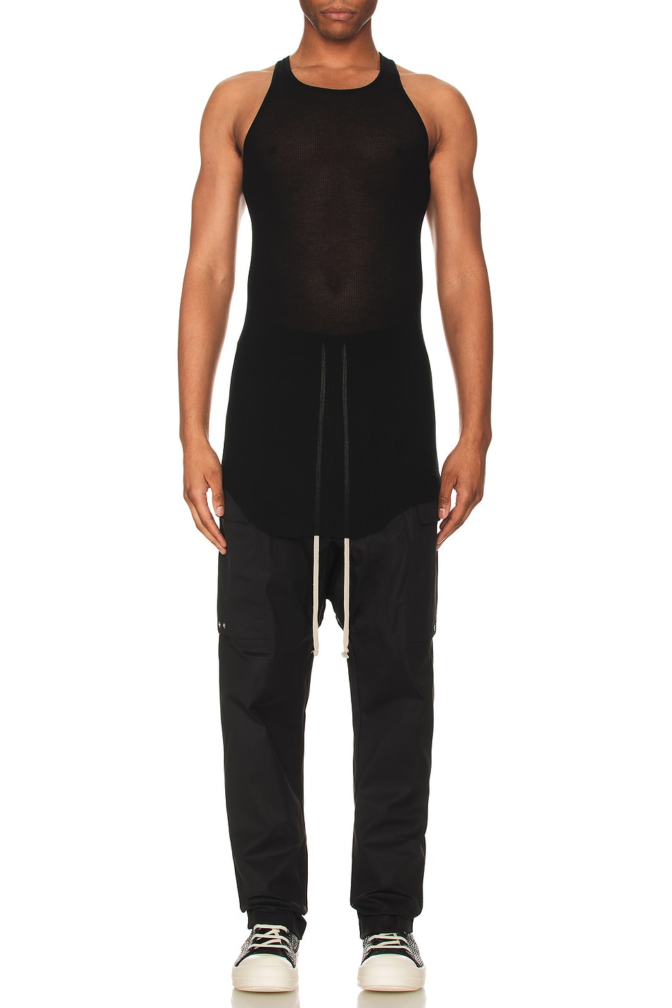 Image 1 of Rick Owens Basic Rib Tank in Black