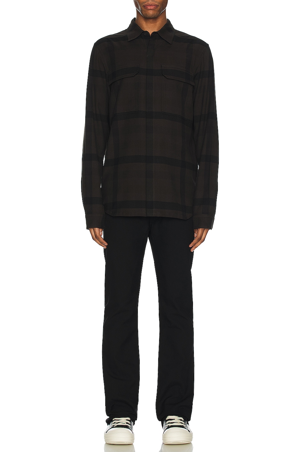 Image 1 of Rick Owens Work Shirt in Dark Dust Plaid