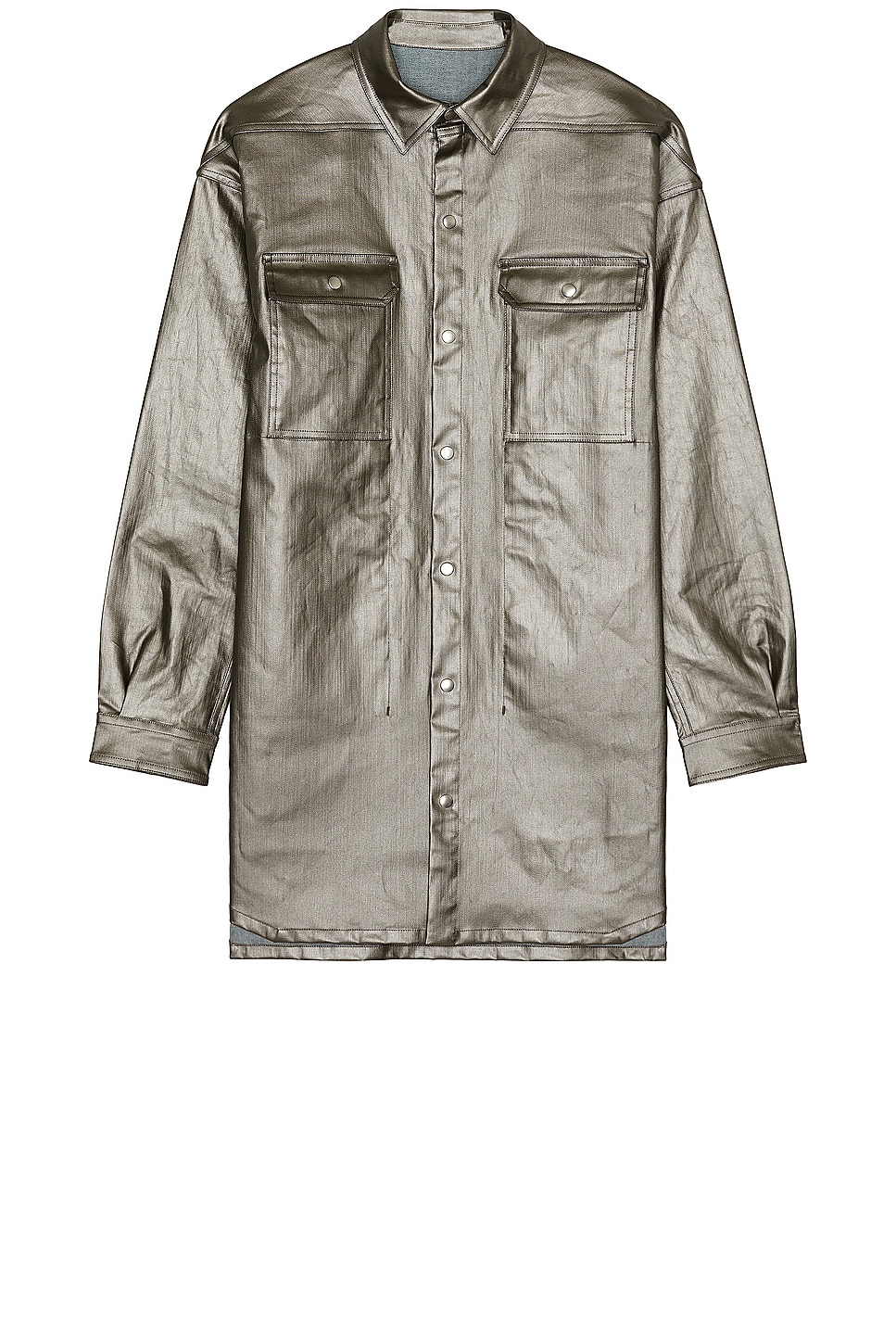 Image 1 of Rick Owens Oversized Outer Shirt in Gun Metal