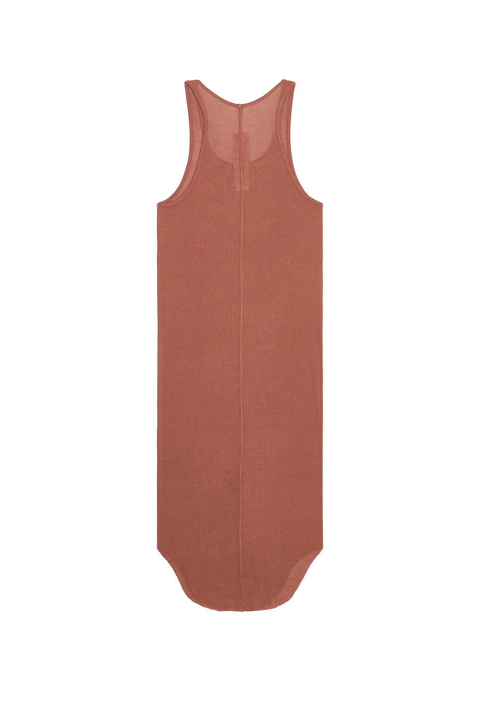 Rick Owens Basic Rib Tank Top In Brown
