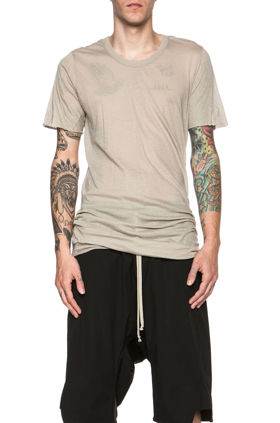 Image 1 of Rick Owens Basic Cotton Tee in Pearl