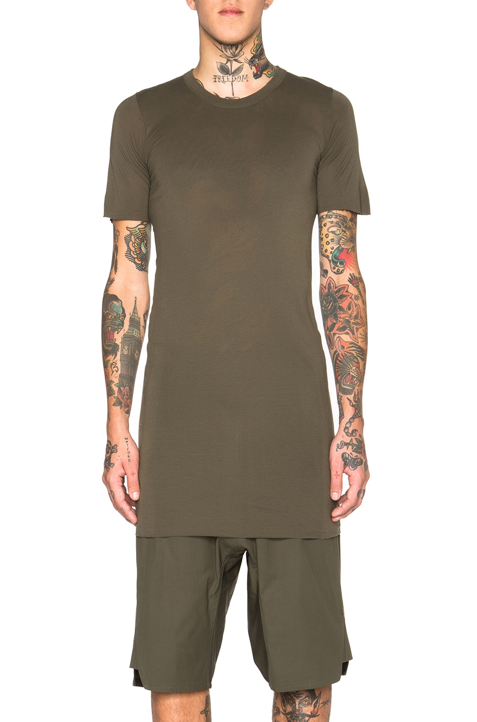 Image 1 of Rick Owens Basic Short Sleeve Tee in Palm