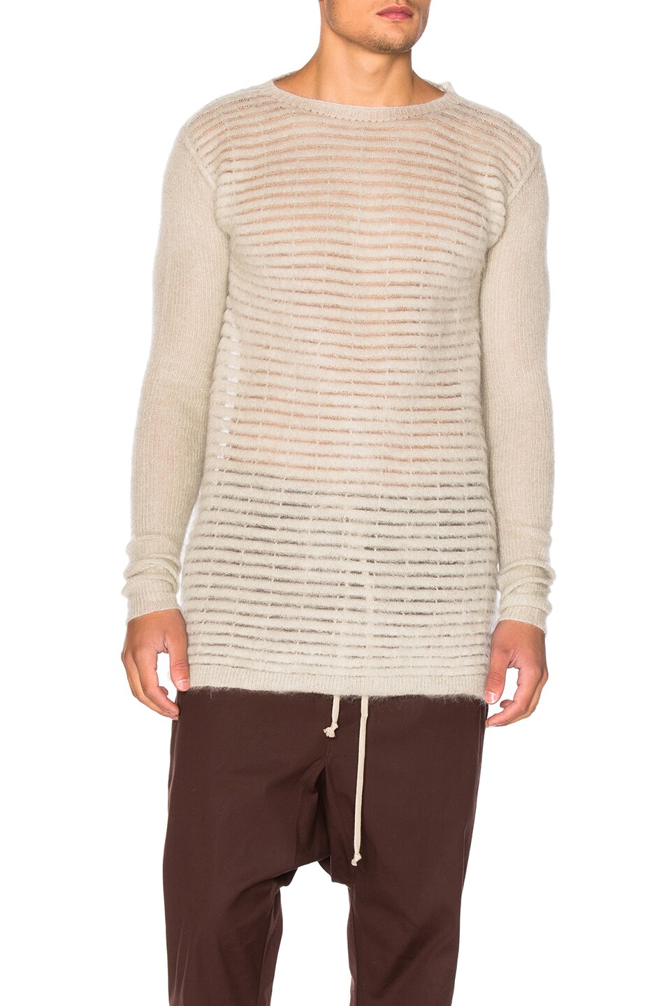 Image 1 of Rick Owens Oversized Roundneck Top in Pearl