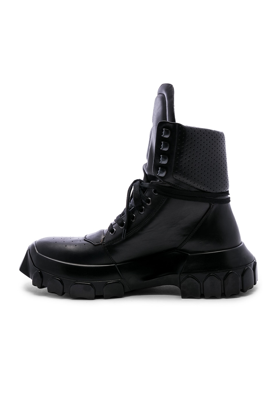 rick owens black tractor dunk boots