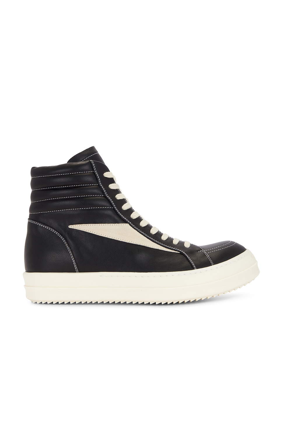 Image 1 of Rick Owens Vintage Sneak Hi in Black & Milk