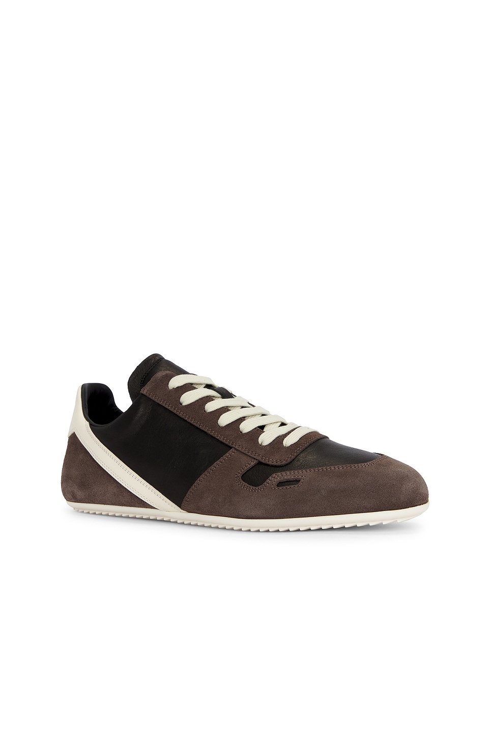 Rick Owens Contemporary Lace-up Sneakers Featuring Contrast Panels In Brown