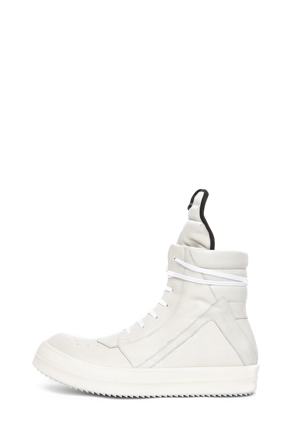 Image 1 of Rick Owens Geobasket Leather Sneaker in White & White