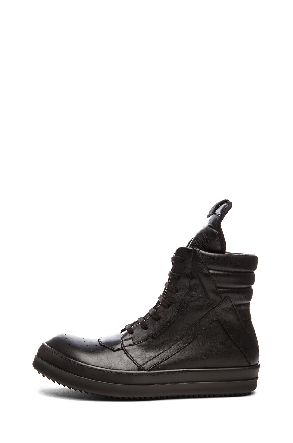 Image 1 of Rick Owens Geobasket Leather Sneaker in Black