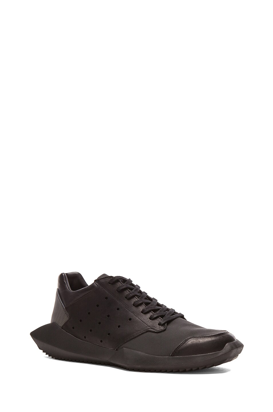 Image 1 of Rick Owens x Adidas Leatehr Trainers in Black