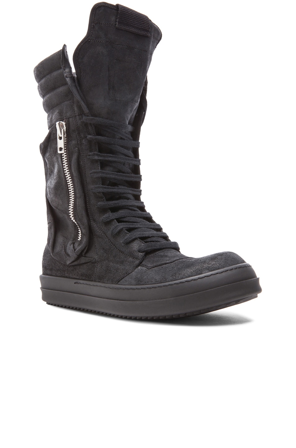 Image 1 of Rick Owens Cargobasket Suede Boots in Black