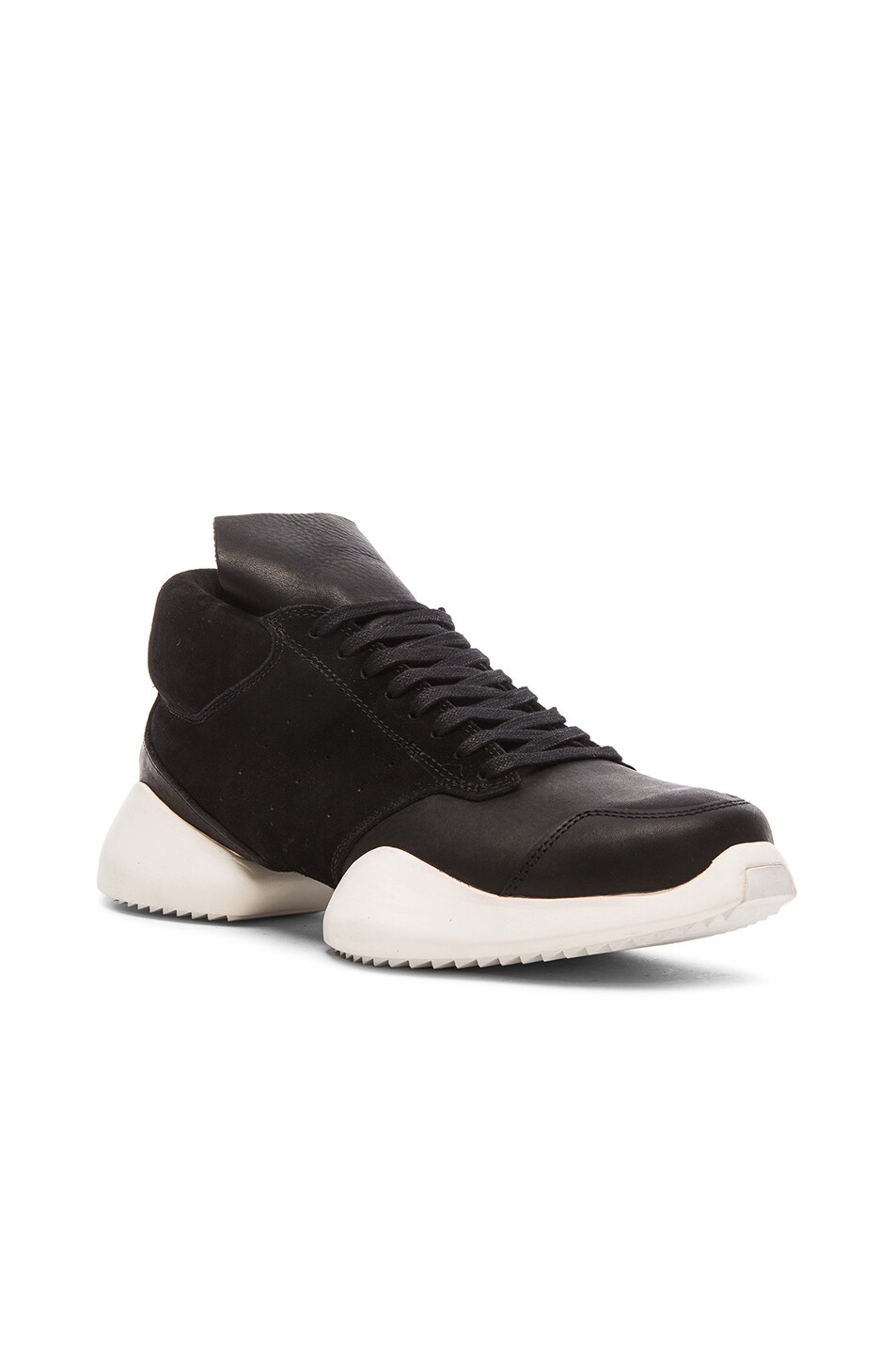 Image 1 of Rick Owens x Adidas Vicious Leather Runners in Black