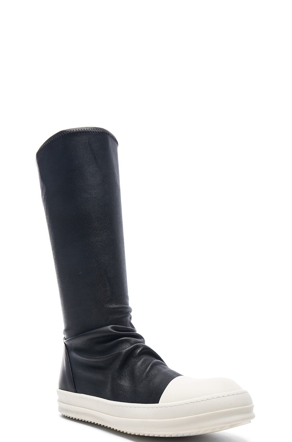 Image 1 of Rick Owens Sock Sneakers in Black & White