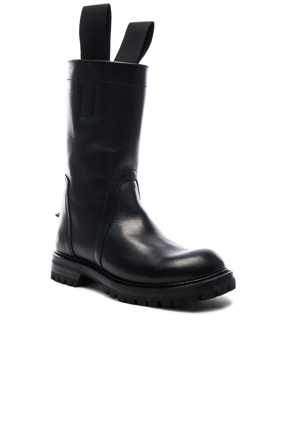 Image 1 of Rick Owens Goodyear Sole Biker Boots in Black
