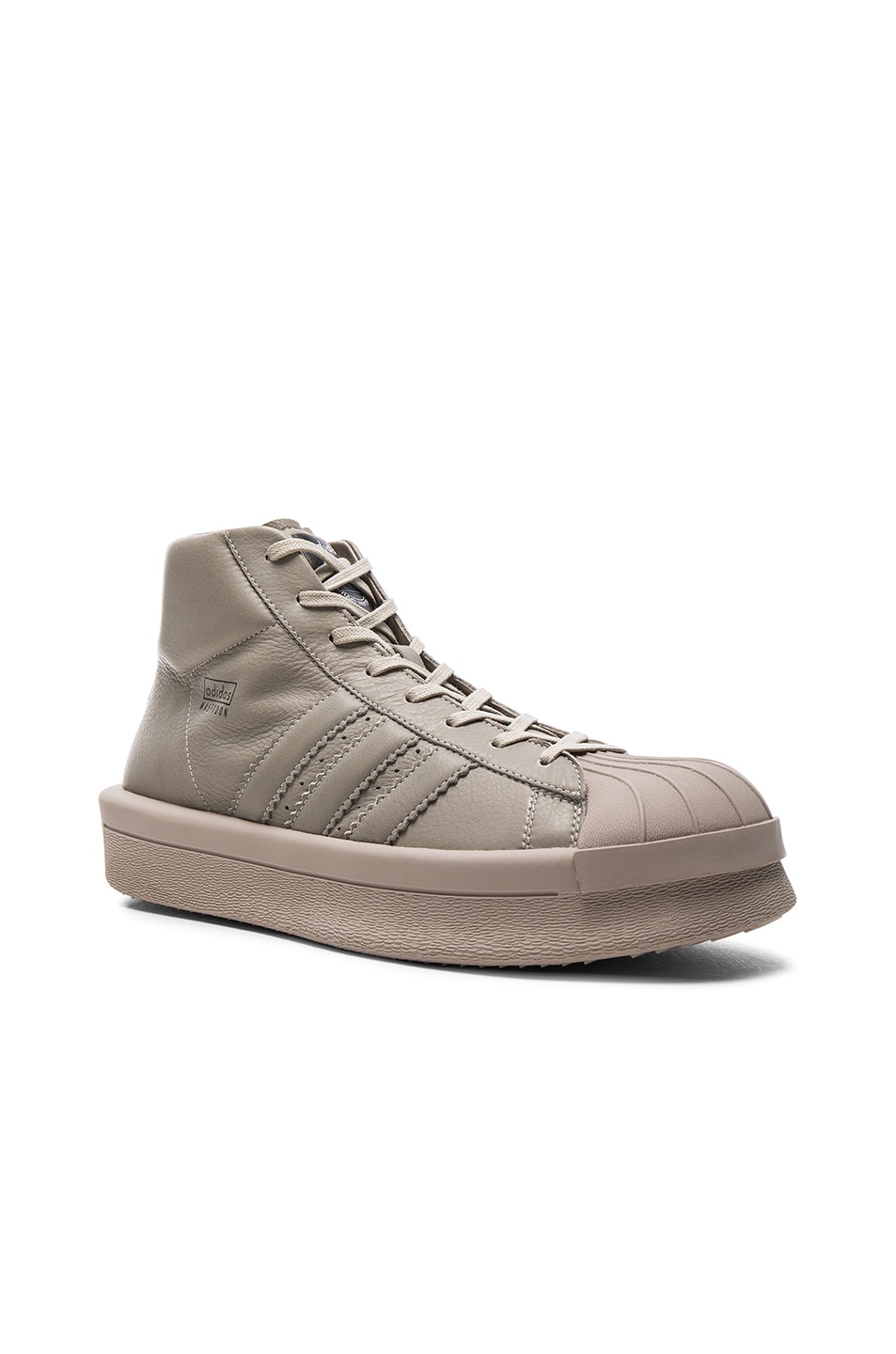 Image 1 of Rick Owens x Adidas Leather Pro Model Sneakers in Pearl
