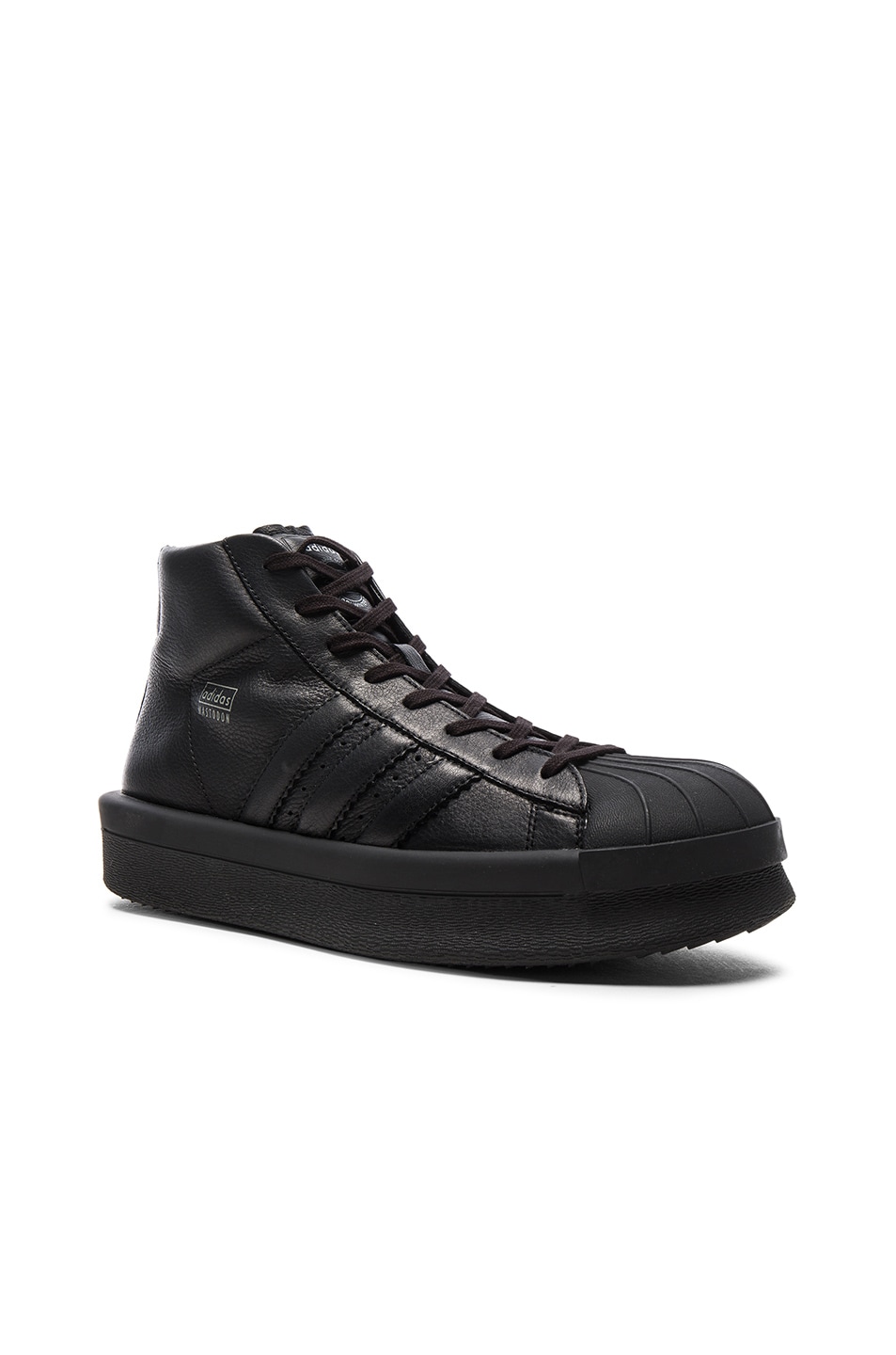 Image 1 of Rick Owens x Adidas Leather Pro Model Sneakers in Black