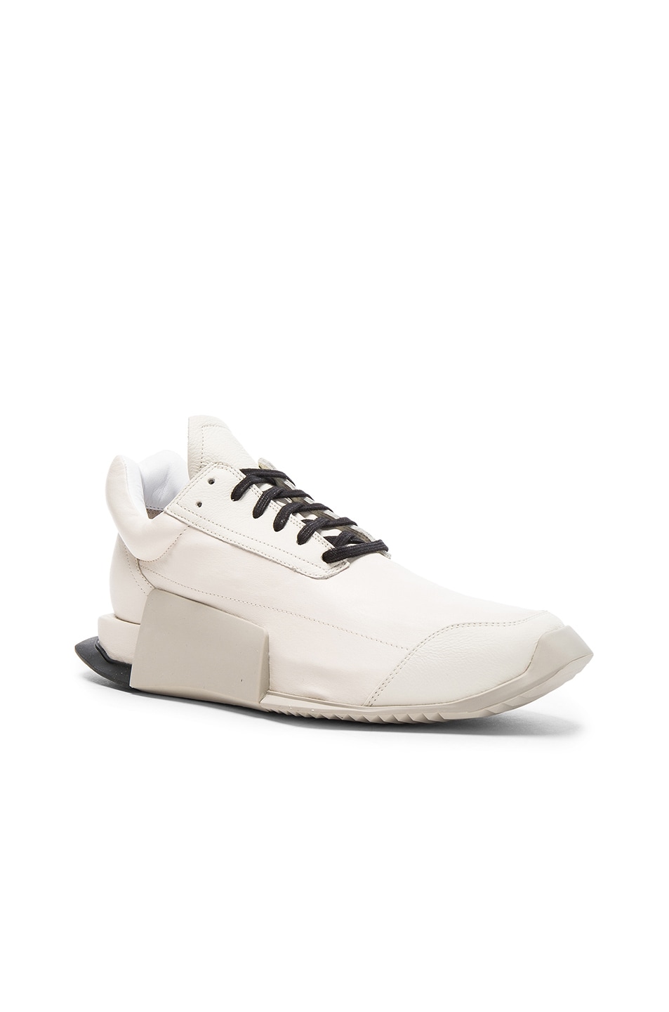 Image 1 of Rick Owens x Adidas Leather Level Runners in White