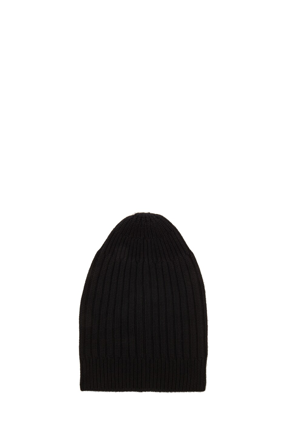 Image 1 of Rick Owens Extrafine Rib Cashmere Beanie in Black