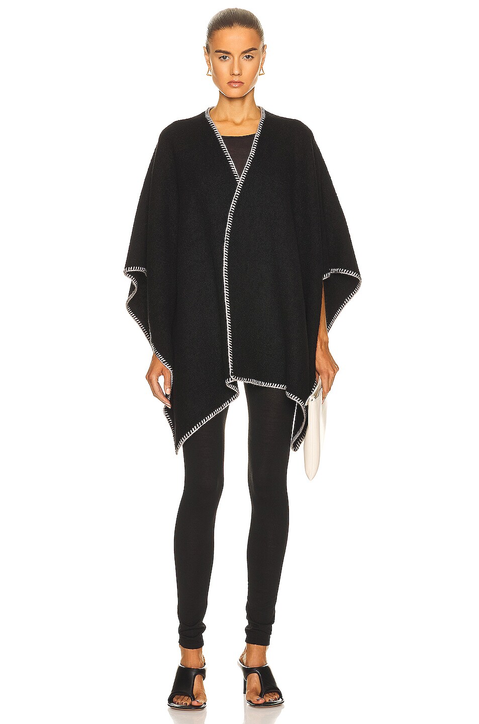Image 1 of Rick Owens Poncho in Black & Pearl