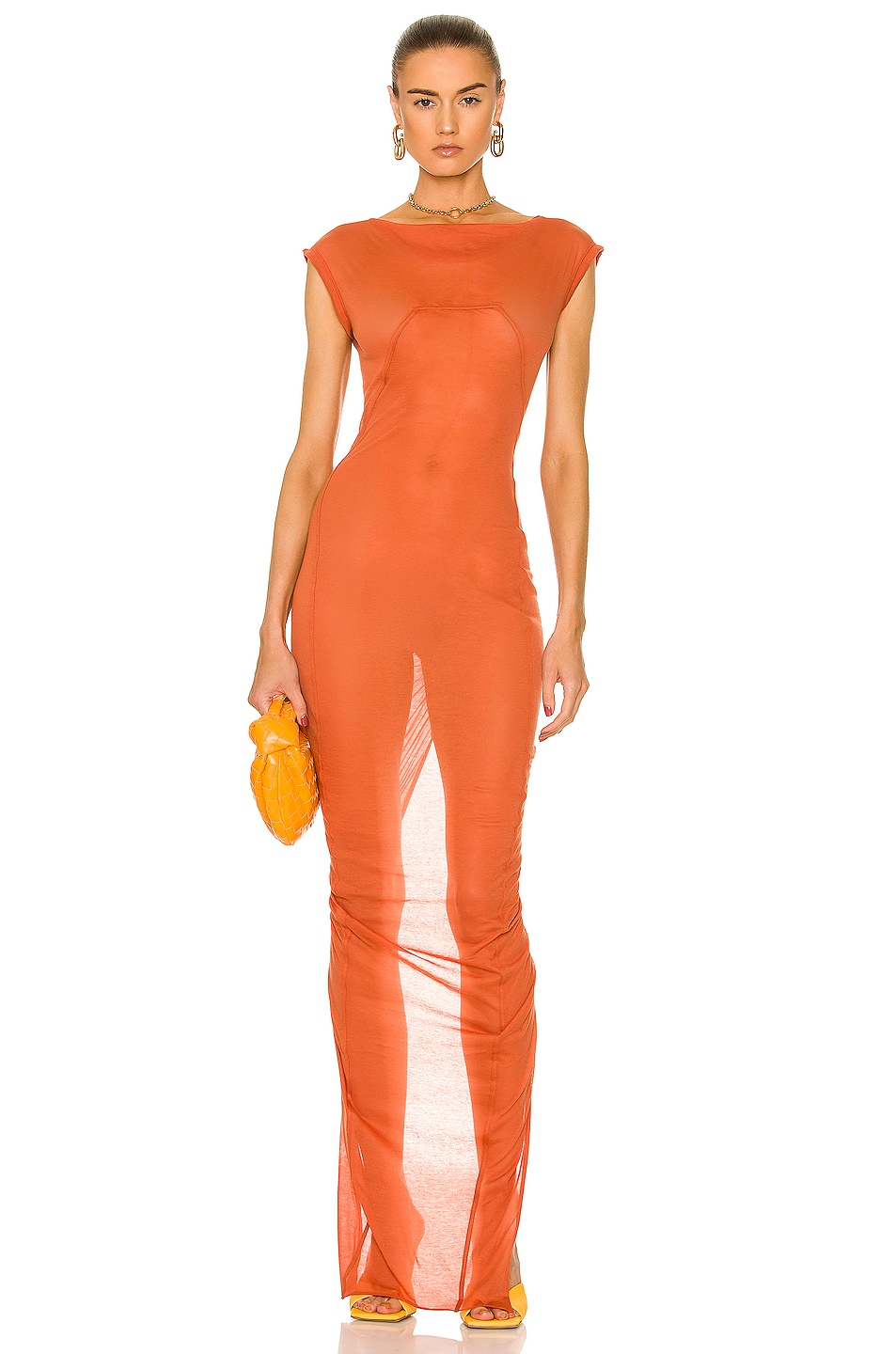Image 1 of Rick Owens Column Dress in Orange
