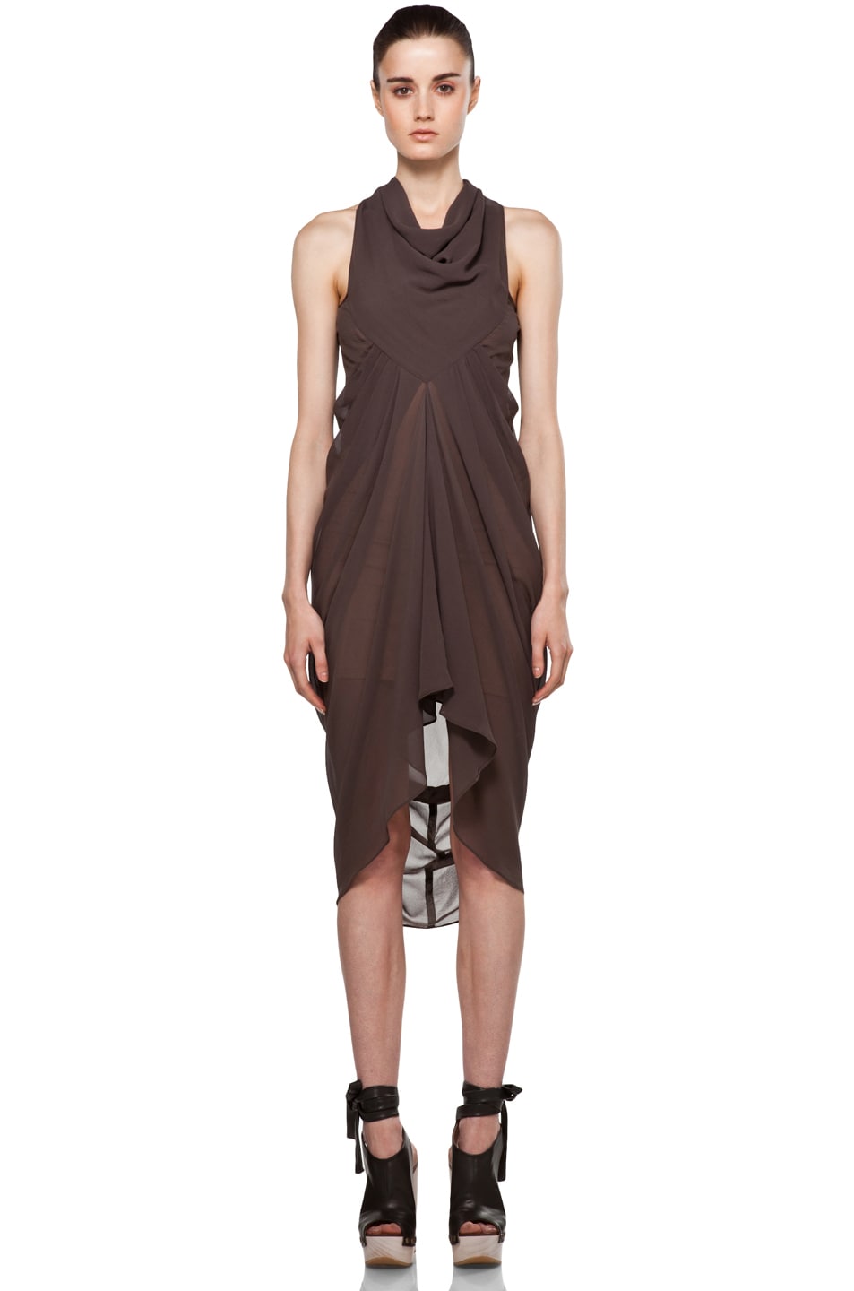 Image 1 of Rick Owens Drape Dress in DNA Dust