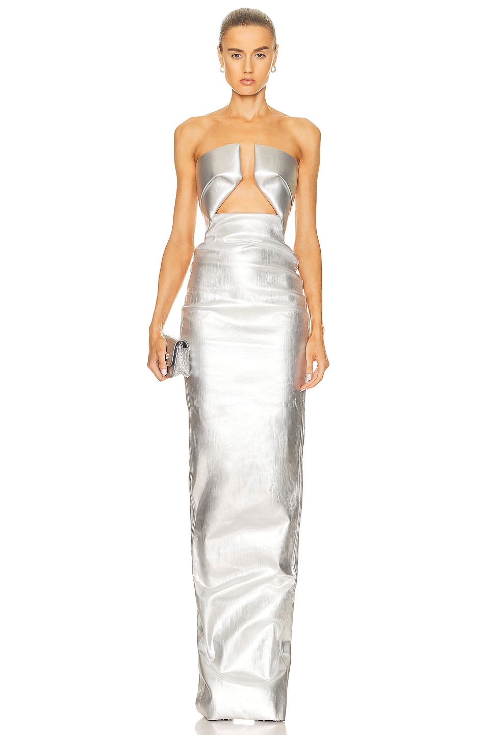 Image 1 of Rick Owens Denim Prong Gown in Aluminum