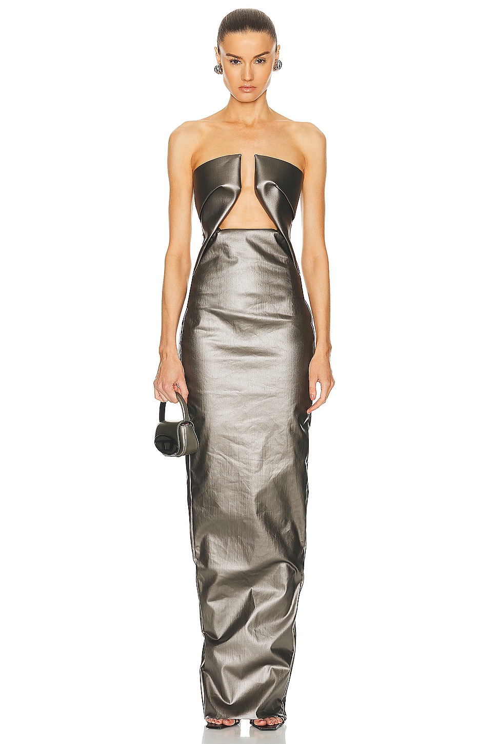Image 1 of Rick Owens Prong Gown in Gunmetal