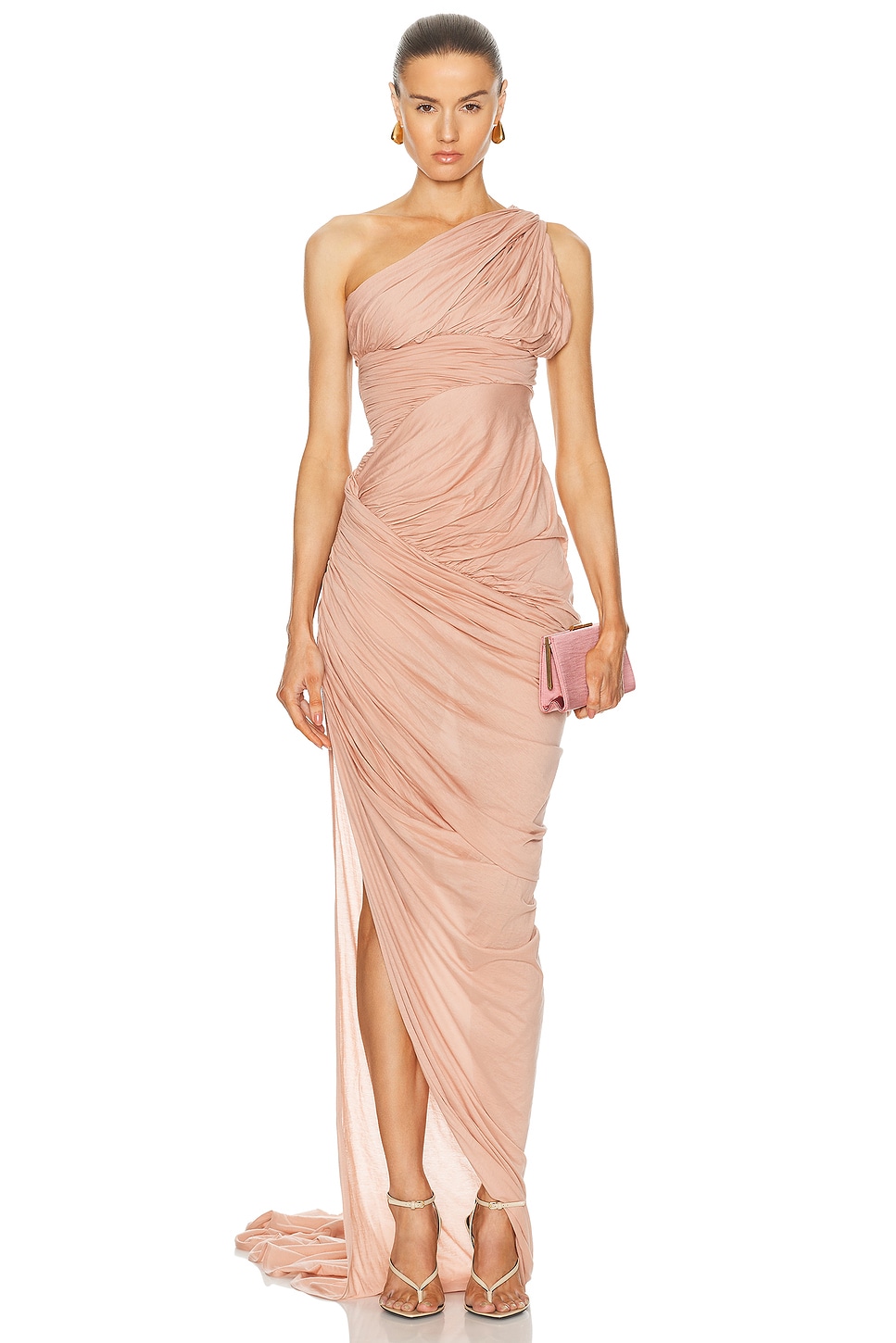 Image 1 of Rick Owens Lido Draped Gown in Dark Pink