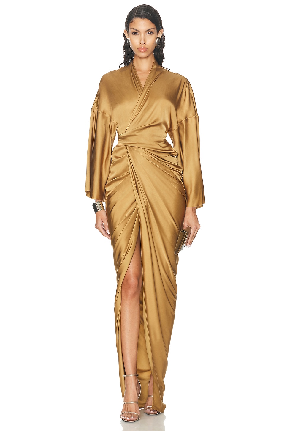 Image 1 of Rick Owens Wrap Gown in Honey